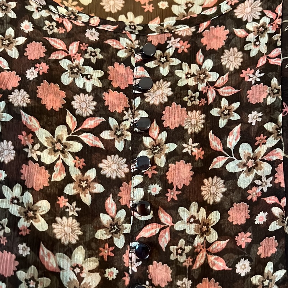 APT 9 Flowy Floral Boho Blouse, Size L - Picture 2 of 10